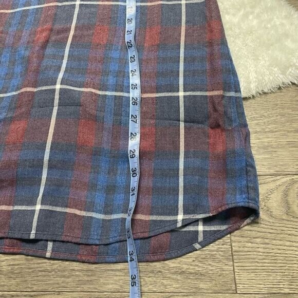 Cloth & Stone Dress Tunic Ruffled Size Xs Long Sleeve Plaid Buttons - Picture 4 of 5